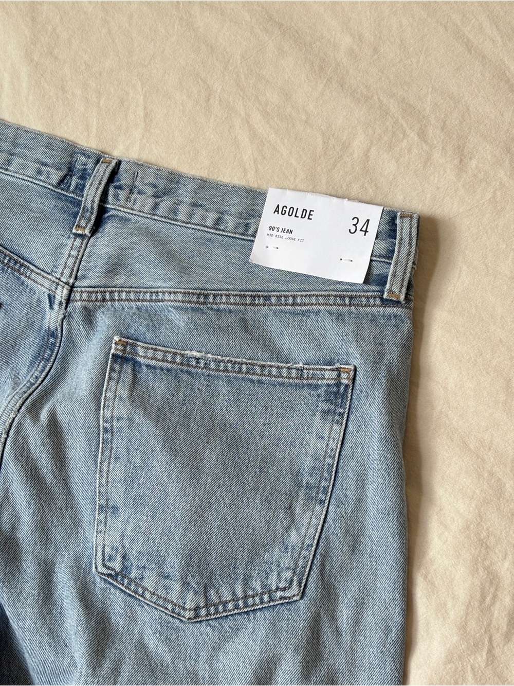 Agolde 90s Mid Rise Loose Fit jeans Size 34 Light Blue - Picture 5 of 8